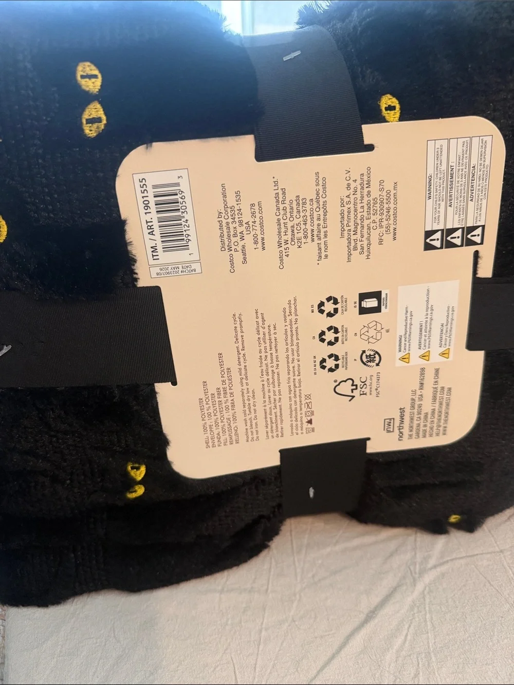 Costco Halloween Viral black cat throw NWT